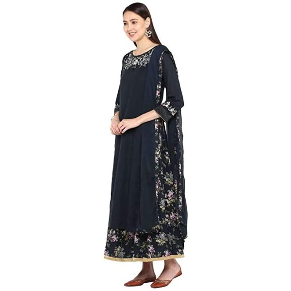 BIBA Women's Cotton Straight Salwar Suit Set - Image 3