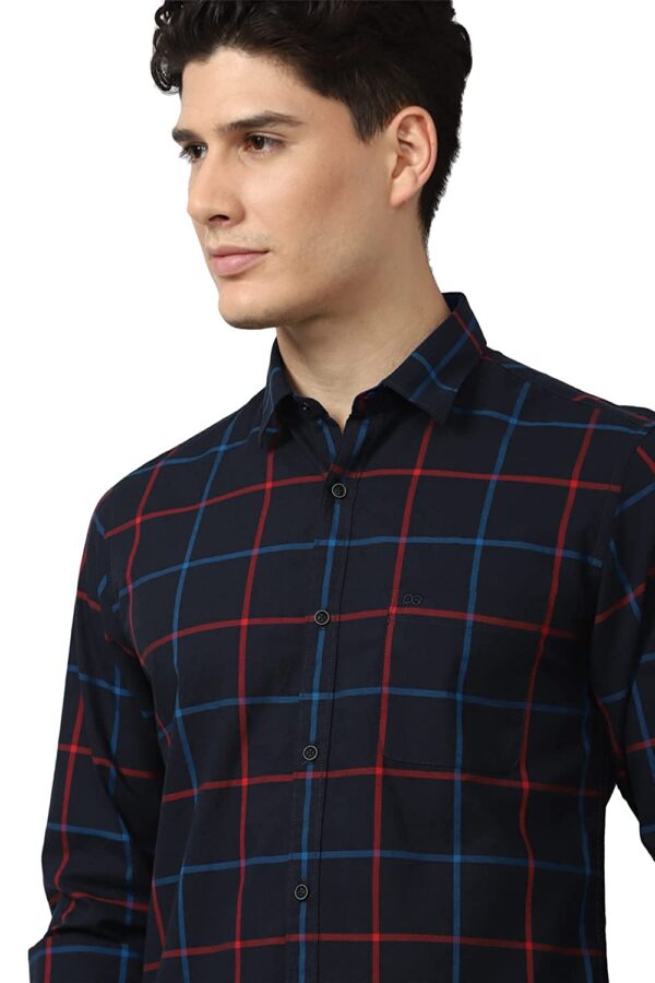 Peter England Men's Slim Fit Shirt (PCSFSSLPJ65129_Navy 40) - Image 4