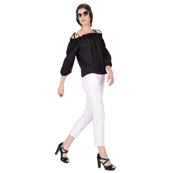 OOMPH! Women's Crepe Off Shoulder Top - Jet Black - Image 2