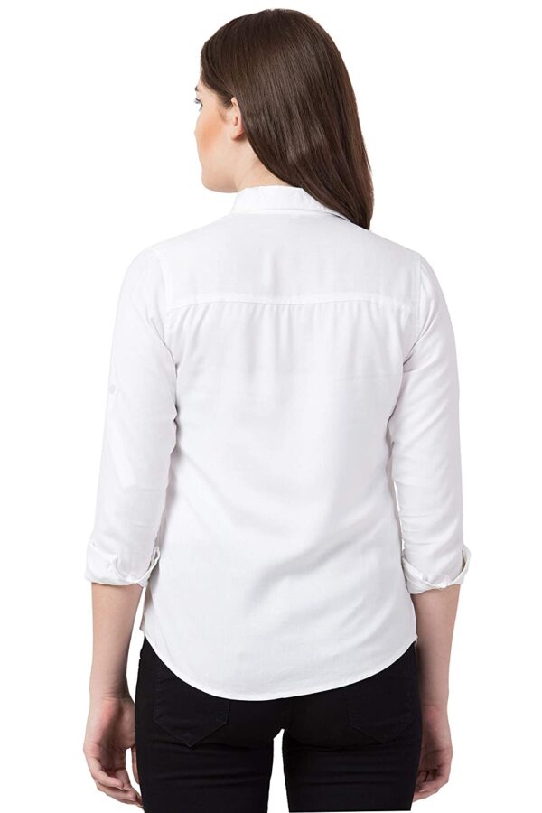 FUNDAY FASHION Women Formal White Shirt (Large, White) - Image 2