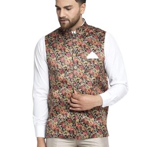 Jompers Men Floral Digitally Printed Nehru Jacket.