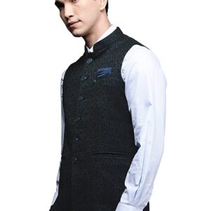 Manyavar Nehru Jacket for Men, Ethnic Jacket for Festival, Wedding, Party, Sleevless Jacket, Solid