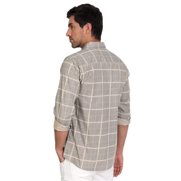 IndoPrimo Men's Regular Fit Cotton Casual Checks Shirt for Men Full Sleeves - Image 3