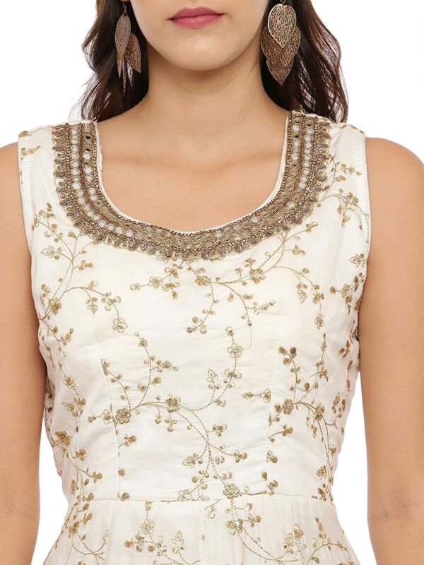 NEERU'S CREAM Embroidered A-Line salwarsuitset - Image 4