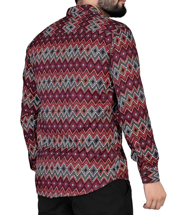 IndoPrimo Men's Poly Cotton Casual Printed Kurta Shirt - Image 4