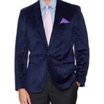 Shermans Men's Two Button Slim Fit Paisley Sportcoat