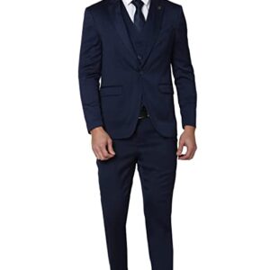 Men Navy Three Piece Suit Business Vest (PIS3SNSFY35021 40)
