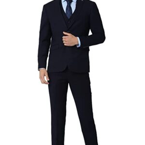 Men Navy Three Piece Suit Business Vest (PIS3SNSF687966 40)