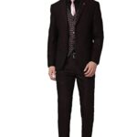 Heusen Men's Brown Three Piece Suit Business Pants Set (VHSUCSLFL78182 44)