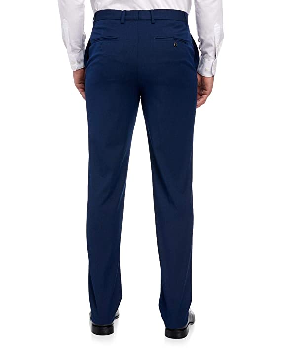 Shermans Men's Bexley Flat Front Suit Separate Pants Blue L44 W38 - Image 2