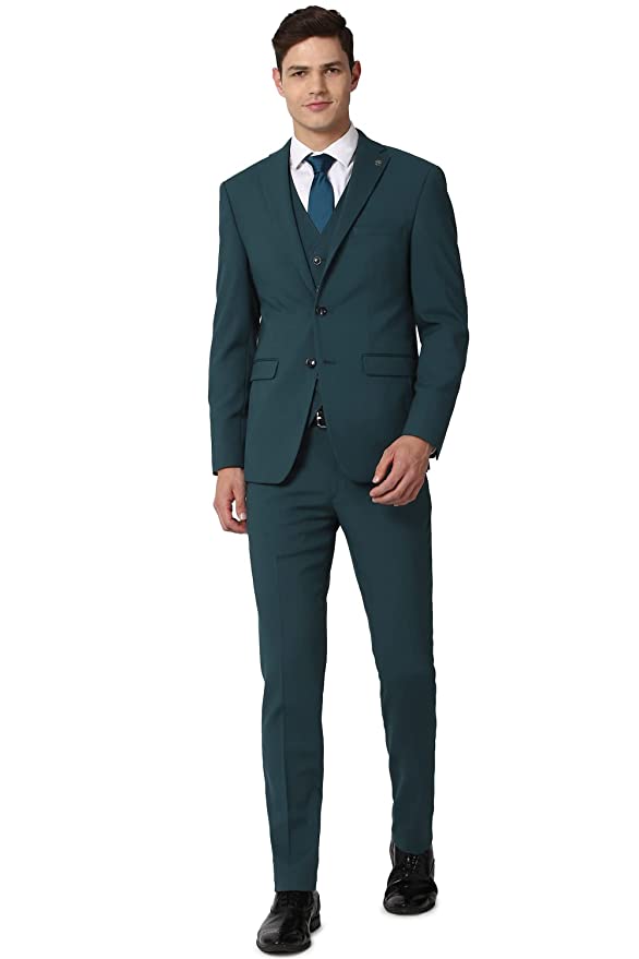 Men Green Three Piece Suit Business Vest (PIS3SNSFS67190 42)