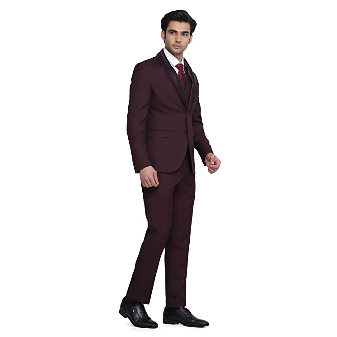 Stylish Hildo 6X Check Suits in Wine - Image 2