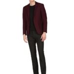 Men Maroon Solid Zero Calorie Fit Formal Blazer