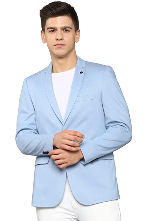 Solly Men's Slim Blazer (ASBZMUJF188424_Blue_42)