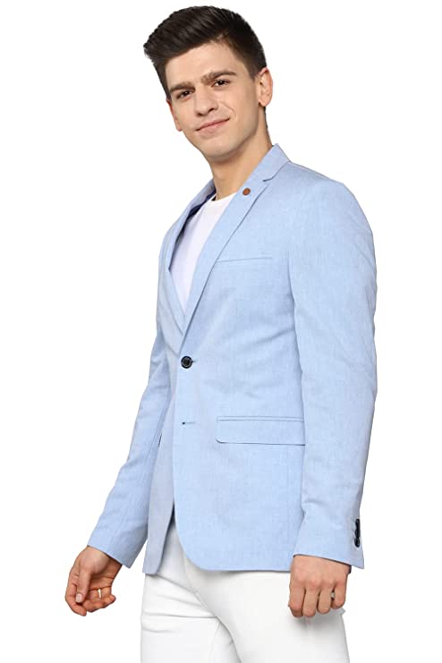 Solly Men's Slim Blazer (ASBZMSLFB79958_Blue_44) - Image 2