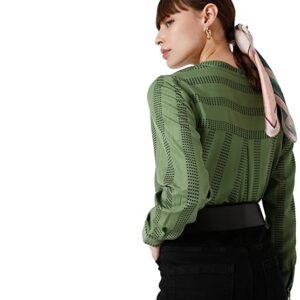 MODA Printed Polyester V Neck Womens Top (S22VM10273678-P)