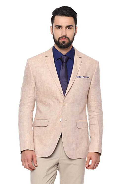 Heusen Men's Notch Lapel Slim Blazer