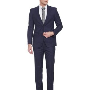 Men's Poly Viscose Notch Lapel Suit (RMDX01827-V8_Purple_Small)