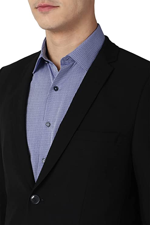 Men's Slim Fit Blazer (PIBZWNSPS32424_40_Purple, Wine_40) - Image 3