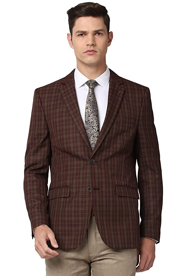 Heusen Men's Maroon Blazer