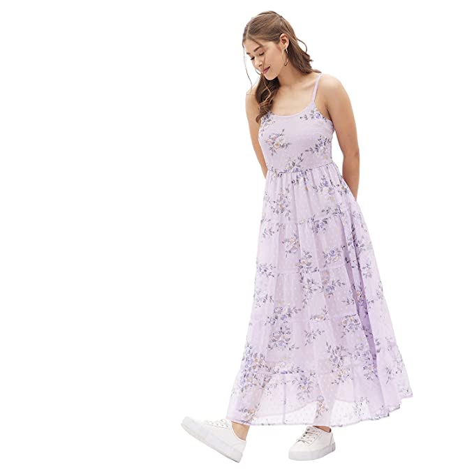 Women's Polyester A-Line Maxi Casual Dress - Image 3