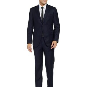 Wool Men's Full Sleeve Contemporary FIT Dark Blue Formal Suit