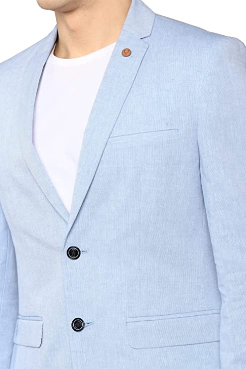 Solly Men's Slim Blazer (ASBZMSLFB79958_Blue_44)