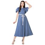 ! Women's Crepe A-Line Maxi Dress