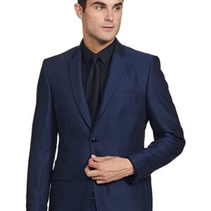 Rayon Blend Men's Full Sleeve Contemporary FIT Dark Blue Formal Suit