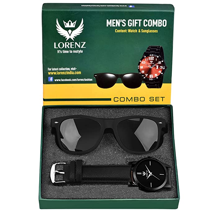 LORENZ Analogue red Dial Men's Watch & Wayfarer Sunglasses Combo for Men |Gift Combo Set for Men & Boys (CM-103SN) - Image 3